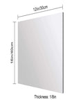 Silver mirror acrylic sheet, 12x16 inches, 1/8 inch thick, front view