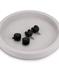 13 Inch Plant Caddy With Four Wheels For Heavy Planters And Deck Use, wheeled base and removable black wheels.