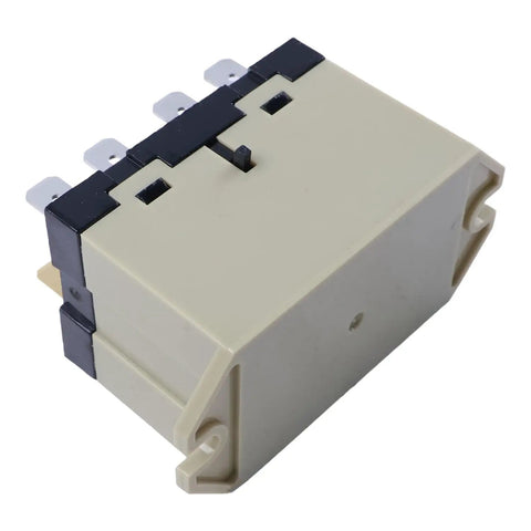 Enclosed Power Relay G7L-2A-TUBJ-CB DPST-NO With Test Button for 200-240VAC, showing quick-connect terminals and flame-resistant casing.
