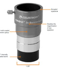 2X Barlow Lens For 1.25 Inch Telescope Eyepieces With Threaded Barrel Doubles Magnification While Keeping Eye Relief Fully Multi Coated Optics With Blackened Edges For Superior Light Transmission, 1.25in barrel