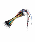 Colorful bundle of 65 jumper wires from Ultimate Dope Breadboard And PCB Prototyping Kit With 2 Large 830-Hole And 2 Medium 400-Hole Boards