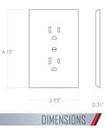 Dimensions of Masque 2000 Series 1 Gang Nonmetallic Decorator Style Duplex Cover Up Wall Plate White 5 Pack Paintable To Match Walls