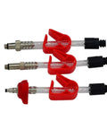 Bike Brake Bleed Kit For All SRAM Series with metal adapters and clear tubes, shown in three sizes for hydraulic disc brakes.