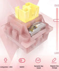 Silent Peach Hall Effect Magnetic Keyboard Switches For Gaming And Custom Builds with light guide columns, close-up view