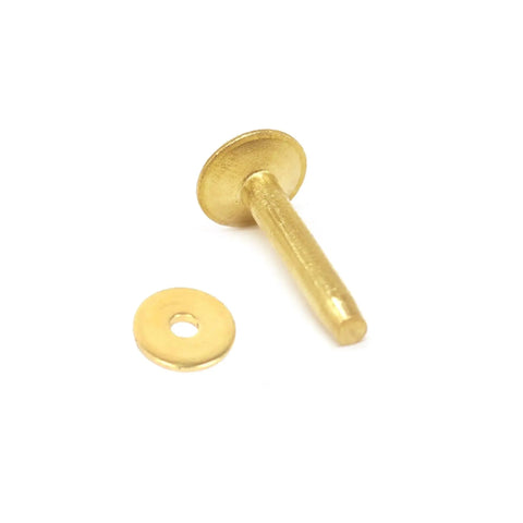 Fifty Pack Dang Solid Brass Stud Rivets And Flat Washers Size 12 Three Quarter Inch Long brass rivet with matching washer