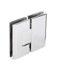 Concerto Heavy Duty 180 Degree Glass To Glass Hinge For Three Eighths Or One Half Inch Doors Polished Nickel Finish