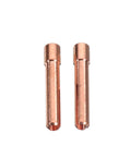 Gas Lens Collet Body Kit For TIG Welding Torches 3/32in 2.4mm, 10pc Consumables Set showing two copper collet bodies