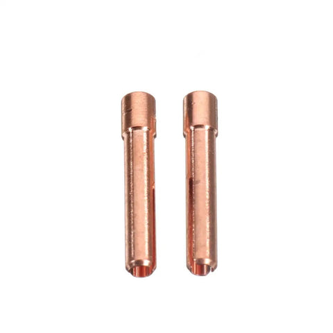 Gas Lens Collet Body Kit For TIG Welding Torches 3/32in 2.4mm, 10pc Consumables Set showing two copper collet bodies