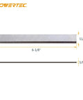 Pro Grade 6 1/8 Inch Jointer Replacement Knives For Craftsman Woodworking showing dimensions 6-1/8in x 11/16in x 1/8in