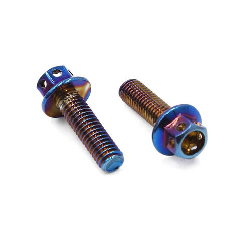 Colorful M6 Burnt Titanium Motorcycle Screws Set With Hex Bolts Fasteners For Bikes, 20 Pieces In Vibrant Finishes, 27mm Total Length