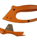 Totally Rock Solid Bi Directional Safety Knife With Slick Retractable Blade And Ergonomic Handle For No Sweat Vinyl Wrapping Banner Cutting And Print Shop Tasks and cutting blade.
