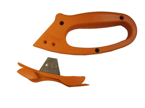 Totally Rock Solid Bi Directional Safety Knife With Slick Retractable Blade And Ergonomic Handle For No Sweat Vinyl Wrapping Banner Cutting And Print Shop Tasks and cutting blade.