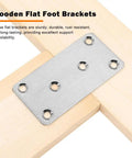 Beefy Heavy Duty Wood Brackets Set 10pcs Stainless Steel Flat Mending Plates 80x40x1.75mm attached to wood
