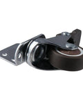 Beefy Side Mount Caster Wheels With Brake Set Of 4 1.25 Inch L-Shape TPR Plate Small Furniture Casters close-up view