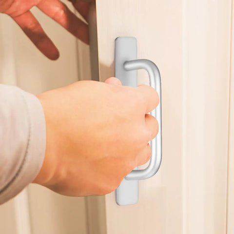 Four Pack Aluminum Door Pull Handles For Sliding Doors And Cabinets With Wear Resistant Adhesive Mount No Drilling Installation Easy Stick