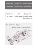 Heavy Duty Stainless Steel Gate Latch Rock Solid Sliding Spring Barrel Bolt With Brass Push Button dimensions and detailed specifications