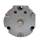 Heavy Duty Vane Type Rotary Actuator Air Cylinder with silver finish and mounting holes, designed for smooth industrial automation.