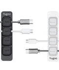 Black and white Magnetic Cable Holder Clips Dope Desk Organizer For All Wires, 2 Pack with cables attached using 3M adhesive