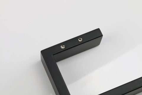 Square Base Stainless Steel Towel Rack For Bathroom, Built To Last Heavy Duty Wall Mounted Towel Bar In Matte Black, SUS304 Stainless Steel