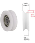 4 Pack U Shape Groove Bearing Pulleys 30x10x6mm Nylon Wheel For Track Sliding Doors And Windows Transmission Parts Durable Double Groove Bearing For Quiet Smooth And Parallel Movement, white 30x10x6mm U-groove pulley with 6mm bore