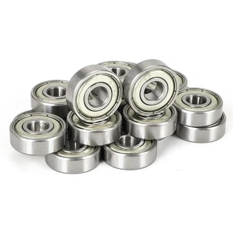 Five Pcs Premium R144 ZZ Miniature Deep Groove Ball Bearings in a stack showing steel precision and smooth sealing.