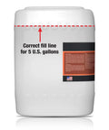 No Sweat Zero VOC Penetrating Concrete Sealer For Unsealed Masonry Block And Brick, 5-gallon container showing fill line.