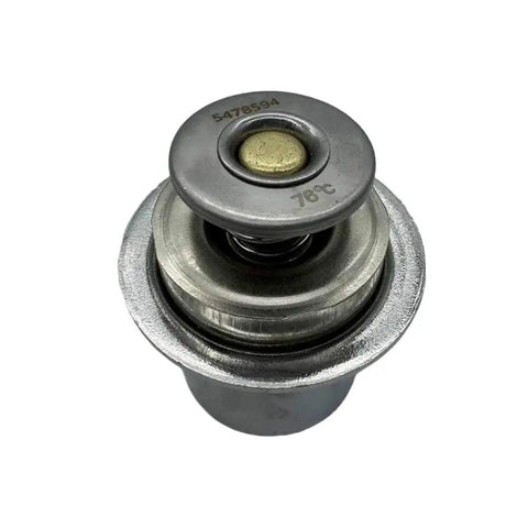 Heavy Duty Rig Ready Top Shelf Engine Cooling Thermostat Replacement Compatible With Cummins QSL8-9 Diesel Engines Part 5478594 And 5284903 close-up view with metal construction.