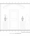 Diagram showing installation of two Georgetown 2-Light Outdoor Post Head In Polished Brass With Clear Beveled Glass on brick pillars.