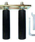 Universal Heavy Duty Slide Gate Guide Roller 6 Inch Black Rear Post Bracket With Adjustable Dual Nylon Rollers Gate Support Assembly For Sliding Gates Includes Install Tools With Quick Install Hardware