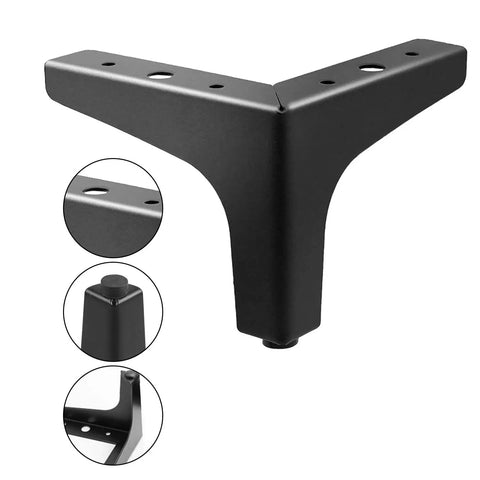 4 Inch Triangle Metal Furniture Legs Set Of 4 For Cabinets And Dressers Heavy Duty Replacement Feet With Matte Black Finish