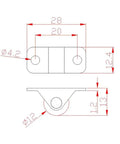 16 Piece Heavy Duty Half Inch Straight Casters With Silent Rubber Wheels Deliver Smooth Gliding Action For Furniture And Storage Boxes detailed dimensions drawing.
