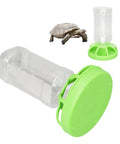 Slick Automatic Reptile Water Bowl And Tortoise Water Dish Featuring Rock Solid Plastic Build For Hassle Free Hydration For Turtles Lizards And Your Chill Pets with detachable refill bottle