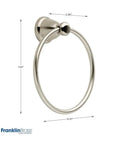 3 Piece Satin Nickel Bathroom Hardware Set With 24 Inch Towel Rack Towel Ring And Toilet Paper Holder featuring towel ring