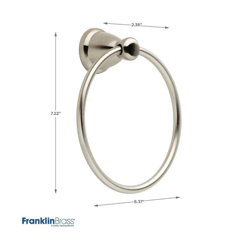 3 Piece Satin Nickel Bathroom Hardware Set With 24 Inch Towel Rack Towel Ring And Toilet Paper Holder featuring towel ring