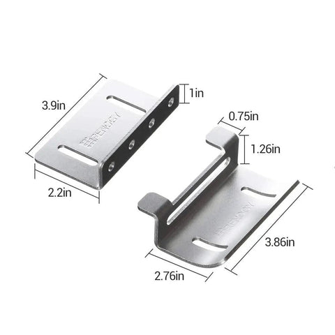 Curved Z Mounting Brackets Set Of 4 For Solar Panels, Built For RVs, Boats, Roofs And Off Grid Installations, size view