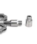 Bike Pedal Extenders 20mm Spacers For 9 16 Inch Threaded Pedals Fit MTB BMX Road SPD Anti Rust Chrome Moly Steel shown with pedal