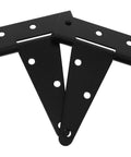 Heavy Duty Iron Gate Hinges With Extended T Shape And Slotted Bearing For 4 Inch Black Wood Gates To Boost Door Stability In Commercial And Industrial Environments Built To Last With Easy Install Design.