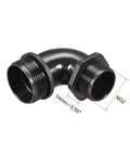 M32 90 Degree Cable Gland With IP68 Waterproof Nylon Joint And Adjustable Locknut For 15mm To 22mm Cable Diameters viewed from side
