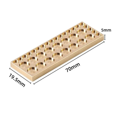 Heavy Duty Top Shelf Pure Copper Watchmaker Repair Tray With Thirty Six Precision Compartments For Organizing Micro Screws Eyeglass Frames And Smartphones Kit, angled view with dimensions.