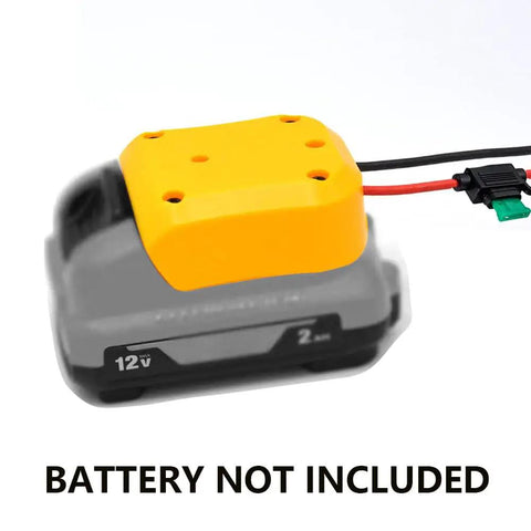 12V Battery Adapter For DeWalt 12V Max With 30A Fuse Copper 14AWG Wire Power Connector on battery base, battery not included