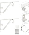 Heavy Duty Corner Shelf Brackets Wall Mount Supports Rock Solid Iron L Brackets Built Like A Tank For Diy Wood Shelving And Workshop Storage Super Sturdy Black Metal Braces Zero Stress Setup white wall mount with curved design and installation hardware