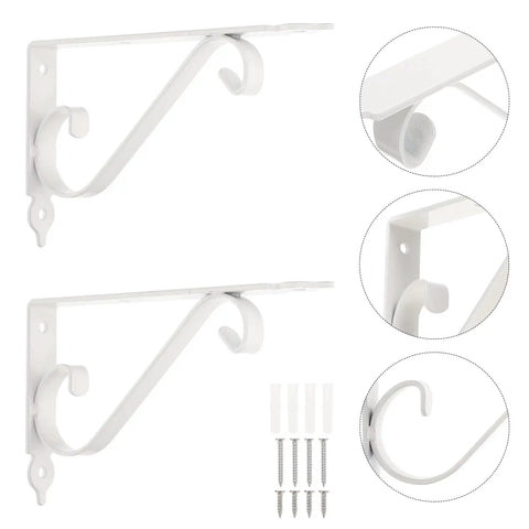 Heavy Duty Corner Shelf Brackets Wall Mount Supports Rock Solid Iron L Brackets Built Like A Tank For Diy Wood Shelving And Workshop Storage Super Sturdy Black Metal Braces Zero Stress Setup white wall mount with curved design and installation hardware