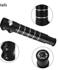 Close-up of Adjustable Stem Riser And Fork Extender For Mountain Road MTB BMX And Fixie with black aluminum alloy body.