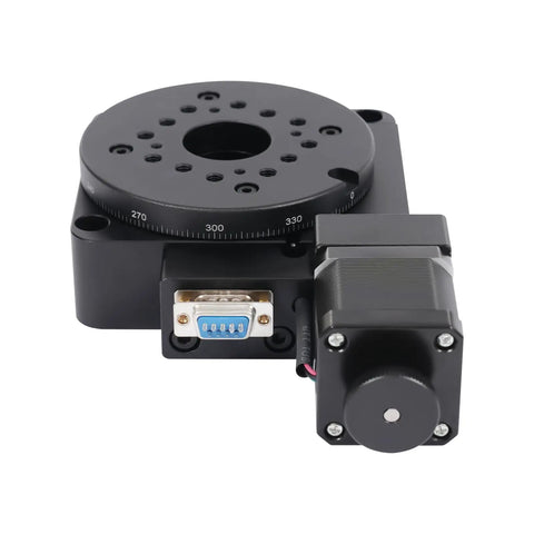 High Precision Electric Rotating Platform With 100mm Diameter Table Motorized Rotation Stage Worm Gear Drive signal output