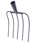 Handheld Manure Fork for Gardening and Farm Chores, Heavy Duty Steel Construction, 4-tine head, versatile garden tool, side view