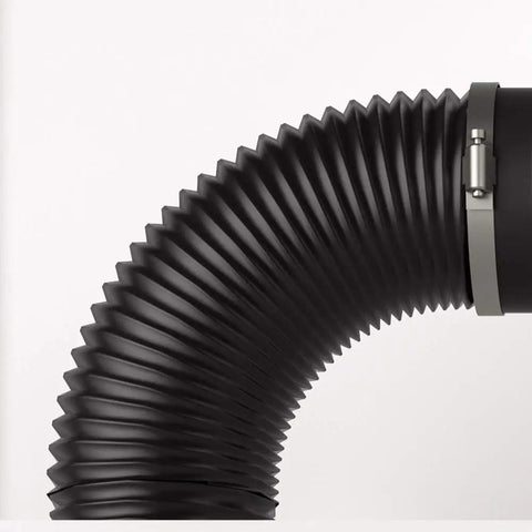 Built Tough 4 Inch Aluminum Ducting With Four Layer Protection, 8 Ft Long For HVAC Ventilation Exhaust Dryer Or Grow Room Use, Steel Wire Spiral Construction Delivers Flexible, Leak Resistant, Easy Install showing side view close-up