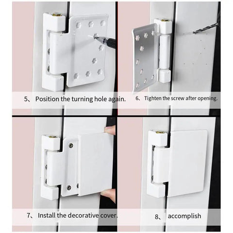 Heavy Duty Aluminum Flag Hinge For Swing Doors And Windows With Rock Solid Weight Bearing Left Right Pivot during installation steps.