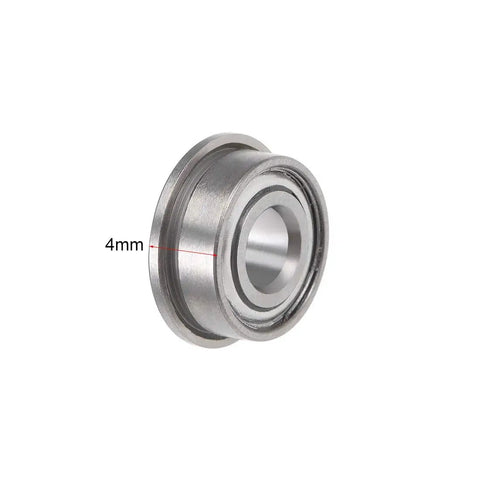 MF104ZZ Flanged Bearing 4mm X 10mm X 4mm Deep Groove Ball Bearing Double Shielded, 11.6mm Flange Diameter, Chrome Steel GCr15, Built To Last, Smooth Low Friction Spin, 10 Piece Set For Hobby Machines close-up with 4mm bore