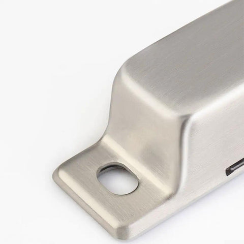 Close-up of Stainless Steel Magnetic Door Catch For Cabinets And Doors No Fuss Ultra Thin Strike Plate Included 304 stainless steel