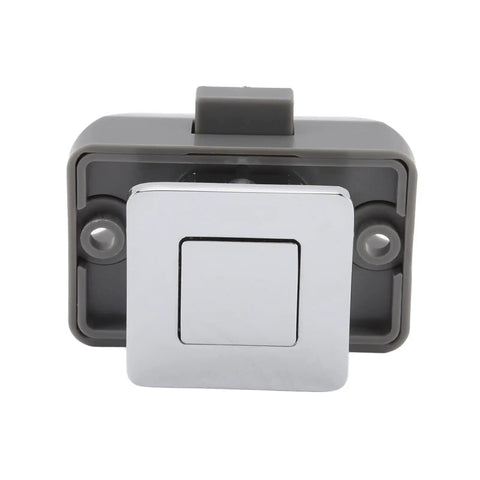 Push Button Cabinet Latch With Locking Knob For RV And Boat Easy Press To Lock And Release Zinc Alloy And ABS Chrome Handle